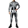 Generisch Costume di Halloween da uomo con scheletro, per cosplay, tuta con ossa per adulti, skinny, stampa 3D, body per cosplay, feste in costume, giochi di ruolo, carnevale