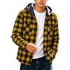 Tobysper Camicia da uomo con tasca sul petto, a quadri, con cappuccio, vestibilità ampia, a maniche lunghe, da lavoro, elegante giacca da falegname, per il tempo libero
