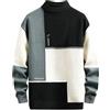 Generisch Maglione da uomo, elegante, moderno, casual, con collo alto, a maniche lunghe, da uomo