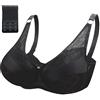 ELMIKA Reggiseno per mastectomia in silicone Forme Seno Speciale Reggiseno Tasca Donna Reggiseno per Tutti i Giorni per Post Chirurgia Mastectomia Crossdresser Transgender Cosplay, Nero , 36