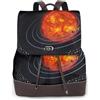 YUBVCF Borsa dello zaino delle donne del sistema solare della galassia dello spazio esterno, mini zaino per le donne uso casual, piccola borsa in pelle PU