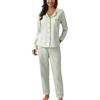 Uwdiohq Da Donna Casual con Risvolto E Bottoni, Due Pezzi, A Maniche Lunghe, Stampa Pigiami Interi 12 Anni Pigiama Cotone Lungo Bottoni Davanti Cotton Pjs for Women Sets Allattamento Invernale