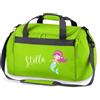 minimutz Borsa sportiva per bambini con nome personalizzabile, borsa da nuoto a sirena, per ragazze e ragazzi, Verde