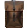 RAINS Zaino mini borsa impermeabile per computer portatile per donne e | Piccolo zaino impermeabile blu navy con tasca per laptop da 38,1 cm, patta e moschettone, un mini zaino da giorno per donne e
