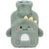 UXEWKL Borsa Acqua Calda Dinosauro Peluche, Borraccia Calda Portatile Lavabile per Adulti, Sollievo Dolore Freddo