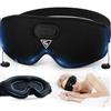 DOQAUS Mascherina per dormire con cuffie Bluetooth 6.0 con app, colore nero | Cuffie ultra piatte, per chi dorme sul fianco, con modalità sonno, più di 20 rumori bianchi, maschera 3D in seta di ghiaccio