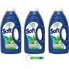 Beni Culinari 3 Detersivo Soft Detersivo Lavatrice Aloe Vera - Detersivo liquido efficace nella rimozione delle macchie, delicato sui colori - 50 lavaggi 2250 ml + portachiavi Beni Culinari
