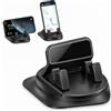 BZURTER Supporto Telefono Auto, 360 Gradi di Rotazione Supporto Cellulare Auto | Base in Gel Antiscivolo & Clip per Cavo di Ricarica, Compatibile Universale con Tutti Smartphone, Nero