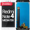 MOBILEX® Display LCD per Xiaomi Redmi Note 4 (MediaTek Helio X20) / Redmi Note 4X MediaTek | Frontale Bianco | Schermo + Touch | Un Solo Flat | Risoluzione Originale | Senza Frame | Ricambio OEM