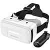 TECKNET Occhiali VR per telefoni cellulari con impugnatura, occhiali 3D per realtà virtuale con visione HD a 110°, anti luce blu e marce regolabili, comodi occhiali VR per iPhone, Samsung e smartphone