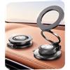 MSXTTLY Porta Cellulare Auto Magnetico per Magsafe, Braccio Lungo Metallo | [Metallo zinco & aspirazione 98 LBS & Nano Gel] Supporto magnetico auto 360° regolabile iPhone 18-12