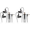 Lckiioy 2X Cuffie HiFi Cablate con Microfono Auricolari Dinamici con Cancellazione del Rumore negli Auricolari Cuffie per per Lo Sport(Nero)