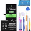 LL TRADER Batteria per iPhone 13 Pro Max, 5000 mAh con kit di riparazione | Batteria ad alta capacità compatibile con iPhone 13 Pro Max, A2484, A2641, A2644, A2645, A2643