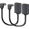 BolAAzuL 2 confezioni UP & Giù angolare Micro HDMI maschio a HDMI cavo adattatore | 90° 4K a 60Hz Micro HDMI tipo D a HDMI tipo A, 18 Gbps, per Raspberry Pi 5/Pi 4/GoPro/Camera -14,5 cm, nero