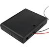 Dsjnf Portabatterie da 9 V per 6 batterie AA da 1,5 V, scatola nera con interruttore on/off e cavo, 1 pezzo