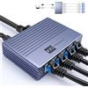 ZWQO Switch Ethernet 4 Porte 1000Mbps Alluminio Sdoppiatore Ethernet 4 Porte, Switch LAN con Cavo di Alimentazione USB-C, Switch Gigabit Rj45 per Computer, HUB Switch Set-Top Box TV - Viola