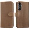LENSUN Cover in Pelle Vera per Samsung Galaxy A56- Marrone Scuro Retrò | Telefono Cover in Vera Pelle [RFID Blocking] Portafoglio Chiusura Magnetico Flip Custodie Cuoio per Telefono