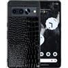 DMaos per Google Pixel 8 Pro Custodia per le donne, copertura in pelle verniciata sintetica coccodrillo, 6.7 pollici 2023 Classic Alligator Fashion - Nero