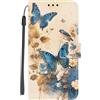 Guxira Cover Pelle Portafoglio per Samsung Galaxy S25 FE, Uccello Farfalla | Antiurto Slot Carte Custodia, A Libro Protettiva Flip Case, Magnetica Silicone Funzione Supporto Case per Ragazze Donne