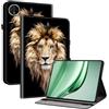 Generico DayQiQiPu Custodia per Huawei MatePad Mini MLR-W09, MLR-L09 (8,8 Pollici) Flip Copertura Protettiva in PU pelle Motivo leone, con Slot per Schede e Supporto, Caso Multi-Funzionale 01