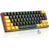 LexonElec Magic-Refiner 60% Wired Mechanical Keyboard QWERTY - Retroilluminazione RGB, Mini 61 Tasti,Cavo Staccabile & Supporto Regolabile,PBT, Hot-Swap, Cablata (Nero stellato)