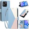 Generico DayQiQiPu Custodia per Xiaomi Redmi 9C/Redmi 9C NFC (6,53 Pollici) Cover in Pelle PU con Colori Dopamina Custodia a Portafoglio Ribaltabile Antiurto Caso con Cinturino da Polso, Celeste