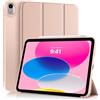 MoKo Cover per iPad (A16) 11a/10a Gen. (2025/2022), Oro Rosa | Cover Protettiva Sottile a Tre Pieghe Supporto, Caso Smart Folio con Retro TPU Morbido Touch ID Sveglia/Sonno