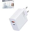 FinalCool 120W Rapido Caricatore USB, 2-Porto USBC Caricabatterie Rapido Spina Alimentatore, Compatibile con Xiaomi 15 15 Ultra 14T pro/Ultra 13T 12T 11T, POCO X6 M6 Pro