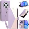 Generico DayQiQiPu Custodia per Xiaomi Redmi 14C 4G (6,88 Pollici) Cover in Pelle PU con Colori Dopamina Custodia a Portafoglio Ribaltabile Antiurto Caso con Cinturino da Polso, Viola
