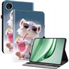 Generico DayQiQiPu Custodia per Huawei MatePad Mini MLR-W09, MLR-L09 (8,8 Pollici) Flip Copertura Protettiva in PU pelle Motivo tigre carina, con Slot per Schede e Supporto, Caso Multi-Funzionale 04