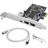 XMSJSIY PCI-E 1X fino a 1394 Firewire Riser Expansion Capture Card | Scheda Firewire PCI-E con 3 porte (2 x 6 pin, 1 x porta 4 pin), staffa a basso profilo e cavo Firewire per PC desktop e DV