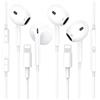 WJXRTPF 2 Pezzi Cuffie Cablate per iPhone,[Certificate MFI] Auricolari In-Ear | Hi-Fi Stereo Auricolari con Microfono e Controllo del Volume, Compatibili con iPhone 14/14 Pro/13/12/11/XR/XS/X/8/7/SE
