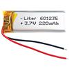 Liter energy battery Batteria 601235 LiPo 3.7V 220mAh 0.814Wh 1S 5C Liter Energy Battery per l'elettronica Ricaricabile Telefono Portatile Smartwatch Orologio GPS - Non adatto per Radiocomando 37x12x6mm (220mAh|601235)