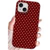 SmoBea Custodia per iPhone 13, motivo a pois, custodia per cellulare, rossa