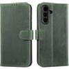 LENSUN Cover in Pelle Vera per Samsung Galaxy A56— Verde retrò | con [blocco RFID] e [scomparti per carte]