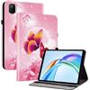 Generico DayQiQiPu Custodia per Honor Pad X7 KOK2-W09, KOK2-L09 (8,7 Pollici) Flip Copertura Protettiva in PU pelle Motivo farfalla rosa, con Slot per Schede e Supporto, Caso Multi-Funzionale 08