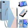 Generico DayQiQiPu Custodia per Xiaomi Redmi 6/Redmi 6A (5,45 Pollici) Cover in Pelle PU con Colori Dopamina Custodia a Portafoglio Ribaltabile Antiurto Caso con Cinturino da Polso, Celeste