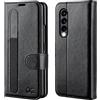 OCASE Custodia a Portafoglio in Pelle per Samsung Galaxy Z Fold 3 Nero | Cover a Ribalta, Portafoglio in Pelle PU, Blocco RFID, 4 Slot per Carte, Supporto Integrato, Protezione Antishock