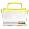 Mangolè Acquarietto Onda per Pesci in Plastica Trasparente 2,7 L | Acquarietto 21,5x13,5x14 cm per pesci, plastica trasparente, coperchio removibile, sportellino, fessure di aerazione