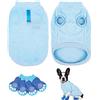 VSSHE Maglione per Animali Domestici, Maglione per Cani Caldo, Vestiti Morbidi per Cani Domestici con 4 Pezzi Calzini Antiscivolo per Cani, Adatto a Cani di Piccola, Media (M, Blu)