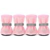 PLUSHCEWT 4 scarpe estive per cani di taglia piccola e media, in rete traspirante, suola antiscivolo, estive, per interni ed esterni (rosa, XL)