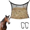 HX-pyahgtv Rete da fieno per cavalli, 80 x 90 cm, con 2 moschettoni, robusta borsa per l'alimentazione controllata, adatta per cavalli, pony, capre, pecore