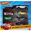 Hot Wheels Let's Race Set 8 Veicoli | Multipack di 8 veicoli giocattolo in scala 1:64 dalla serie Netflix, collezione istantanea per gioco o esposizione, JGK18