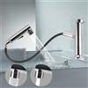 VirtuGro Rubinetto Bagno Lavabo con Doccetta Estraibile a 3 Modalità | Rubinetto Miscelatore Monocomando Caldo e Freddo Aeratore Doccino per Lavandino (Argenteo)