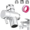 FENGCHUANG Deviatore Doccia 3 vie 1/2 Pollice 20 mm Deviatore Doccia G 1/2 con 3 Rondelle Adattatore Rubinetto Adatto per lavandino Soffione Doccia(Argento)