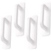 AOQCFS 4 maniglie autoadesive per porta del balcone esterna, 100 mm, maniglie bianche da incollare, senza foratura, maniglia esterna per porta del balcone, per porte di terrazze, in vetro e porte