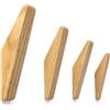 Simsky Ganci adesivi extra forti, 4 pezzi, autoadesivi, senza fori, per bagno e cucina, colore legno naturale in acciaio inox, portata fino a 6 kg