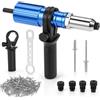 QWORK® Adattatore Pistola a Rivetti, 1/4 Gambo Esagonale, 4 Testine e 100 Rivetti