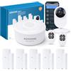 AGSHOME Allarme Casa Senza Fili con Fotocamera WiFi 1080P | Sistema di allarme connesso 9 pezzi, sirena 120 dB, WiFi 2.4 GHz, protezione anti-intrusione, compatibile con Alexa