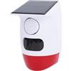 Fockety Allarme con sensore di movimento solare, suono forte 120 dB, telecomando, sirena di sicurezza impermeabile con luce stroboscopica, di allarme di sicurezza per esterni con